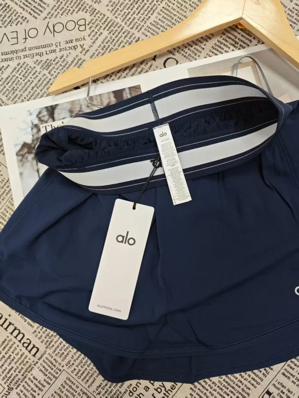 NWT😘Alo Yoga Match Point Tennis Skirt Navy Blue,High Waist Athletic Running 🏃‍